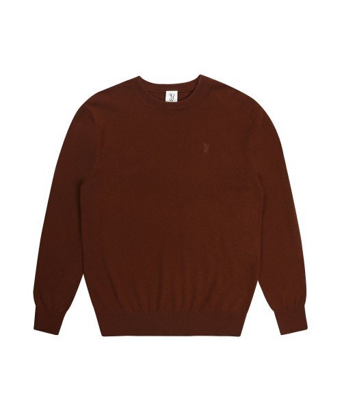 Cashmere Blend Round Sweater_Brown