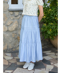 LANGNLU（ラングアンドルー）の「SIA Pintuck Banding Skirt (Sia)_LIGHT BLUE（スカート）」