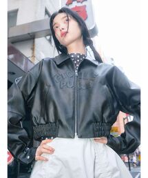 CALNAMUR | ヴィンテージフェイクレザーブルゾン(ブルゾン)