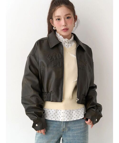 CALNAMUR(カルナムール)の「ヴィンテージフェイクレザーブルゾン(ブルゾン・レディース・ブラウン/ダークブラウン・FREE)」の13枚目の写真