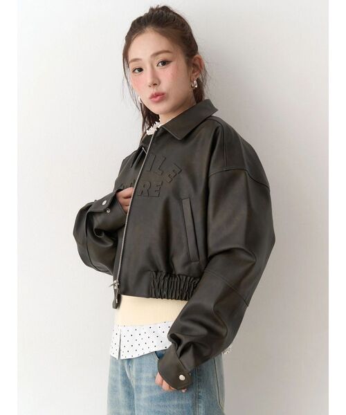 CALNAMUR(カルナムール)の「ヴィンテージフェイクレザーブルゾン(ブルゾン・レディース・ブラウン/ダークブラウン・FREE)」の15枚目の写真