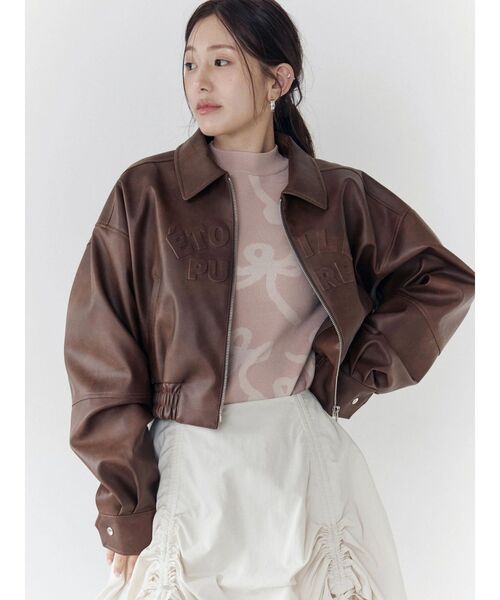 CALNAMUR(カルナムール)の「ヴィンテージフェイクレザーブルゾン(ブルゾン・レディース・ブラウン/ダークブラウン・FREE)」の17枚目の写真