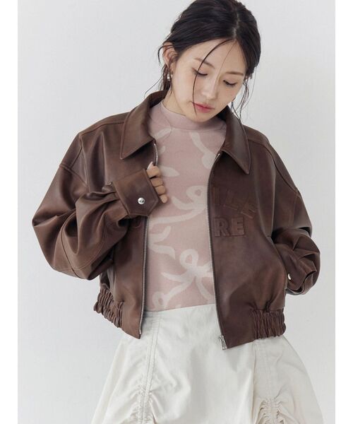 CALNAMUR(カルナムール)の「ヴィンテージフェイクレザーブルゾン(ブルゾン・レディース・ブラウン/ダークブラウン・FREE)」の18枚目の写真