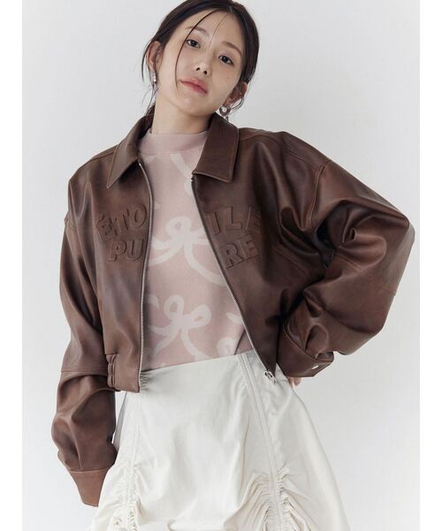 CALNAMUR(カルナムール)の「ヴィンテージフェイクレザーブルゾン(ブルゾン・レディース・ブラウン/ダークブラウン・FREE)」の20枚目の写真