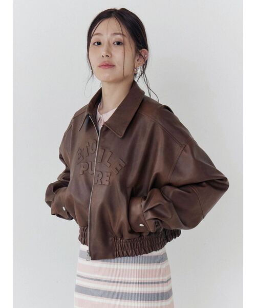 CALNAMUR(カルナムール)の「ヴィンテージフェイクレザーブルゾン(ブルゾン・レディース・ブラウン/ダークブラウン・FREE)」の21枚目の写真