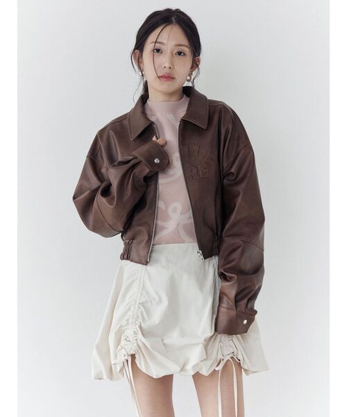 CALNAMUR（カルナムール）の「ヴィンテージフェイクレザーブルゾン（ブルゾン・レディース・ブラウン/ダークブラウン・FREE）」の18枚目の写真