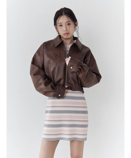 CALNAMUR（カルナムール）の「ヴィンテージフェイクレザーブルゾン（ブルゾン・レディース・ブラウン/ダークブラウン・FREE）」の22枚目の写真