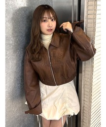 CALNAMUR | ヴィンテージフェイクレザーブルゾン(ブルゾン)