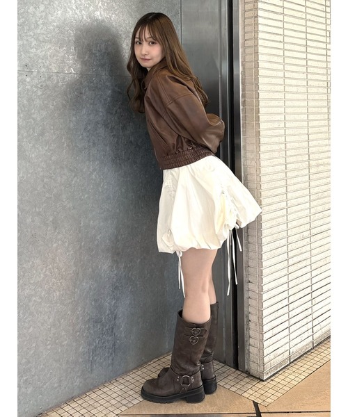 CALNAMUR(カルナムール)の「ヴィンテージフェイクレザーブルゾン(ブルゾン・レディース・ブラウン/ダークブラウン・FREE)」の7枚目の写真