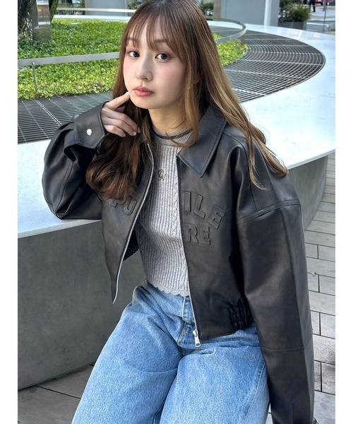 CALNAMUR(カルナムール)の「ヴィンテージフェイクレザーブルゾン(ブルゾン・レディース・ブラウン/ダークブラウン・FREE)」の4枚目の写真