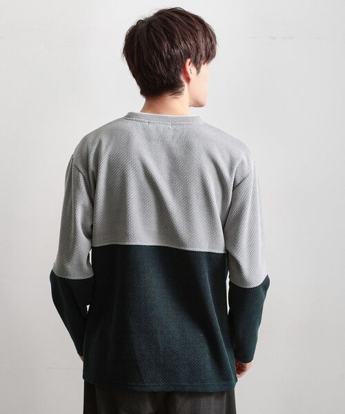 THE SHOP TK （ザ ショップ ティーケー ）の「バイカラー モール風長袖Tシャツ（Tシャツ/カットソー・メンズ・オリーブ系9/ネイビー系4/ライトグレー系4・04/02/03）」の5枚目の写真