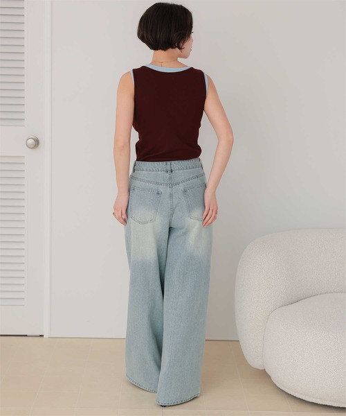 titivate(ティティベイト)の「レース付きダメージワイドパンツ(デニムパンツ・レディース・ブラック/ライトブルー・S/M)」の17枚目の写真