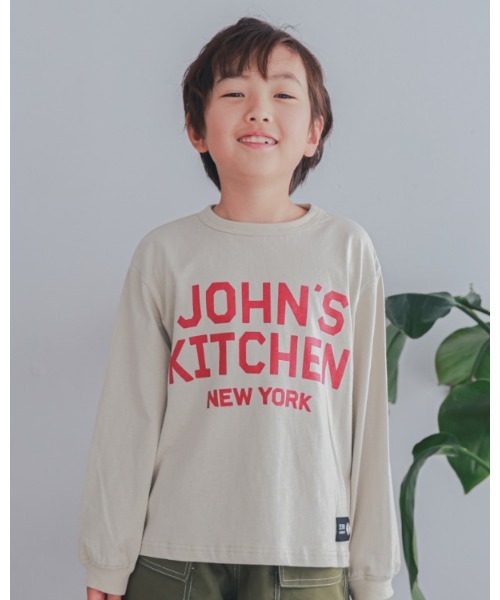 ZERO standerd(ゼロスタンダード)の「ゼロスタンダード JOHN'SロングTシャツ(Tシャツ/カットソー・キッズ・アイボリー/ブラック・110cm/120cm/130cm/140cm/150cm/160cm/100cm)」の2枚目の写真