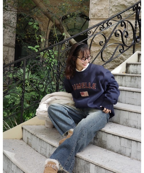 jumelle（ジュメロ）の「【トップス部門１位】ワッペンロゴスウェット（スウェット・レディース・グレー/ネイビー・FREE）」の17枚目の写真