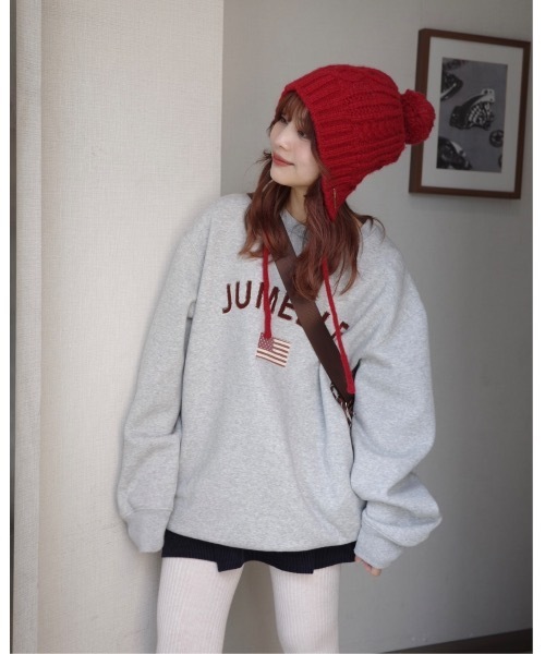 jumelle（ジュメロ）の「【トップス部門１位】ワッペンロゴスウェット（スウェット・レディース・グレー/ネイビー・FREE）」の19枚目の写真