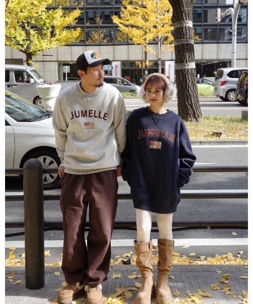 jumelle（ジュメロ）の「【トップス部門１位】ワッペンロゴスウェット（スウェット・レディース・グレー/ネイビー・FREE）」の12枚目の写真