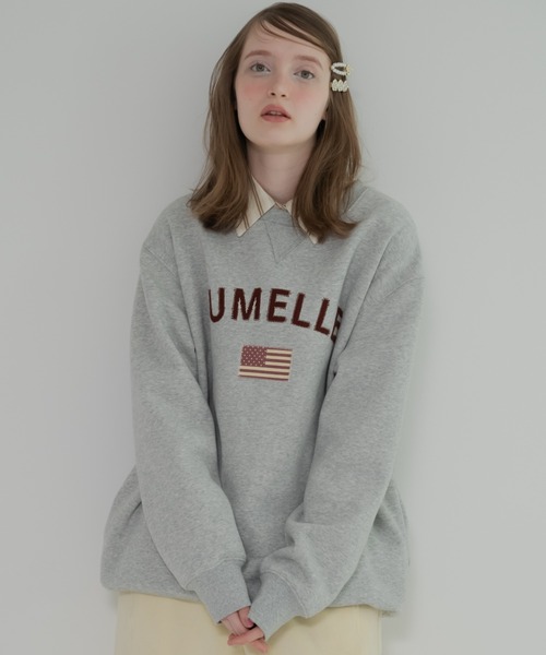 jumelle（ジュメロ）の「【トップス部門１位】ワッペンロゴスウェット（スウェット・レディース・グレー/ネイビー・FREE）」の8枚目の写真