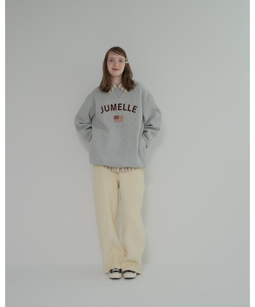 jumelle（ジュメロ）の「【トップス部門１位】ワッペンロゴスウェット（スウェット・レディース・グレー/ネイビー・FREE）」の7枚目の写真