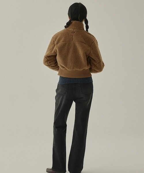 COVERNAT(カバーナット)の「WOMEN'S SHERPA ZIP-UP JACKET(ブルゾン・レディース・アイボリー/ブラウン・MEDIUM/SMALL)」の5枚目の写真