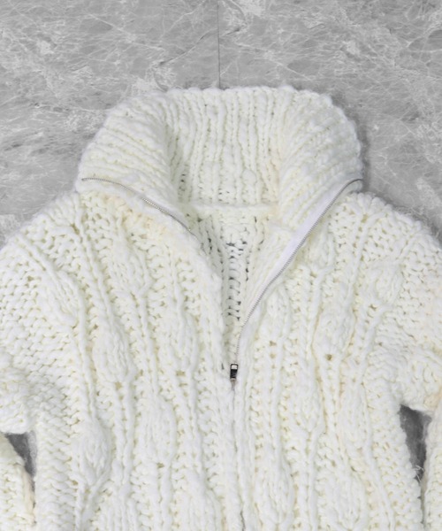 THE CELL.(ザセルドット)の「ビッグスラブ手編みジップカーディガン BIG SLUB HAND-KNIT ZIP CARDIGAN(ニット/セーター・レディース・オフホワイト・FREE)」の22枚目の写真