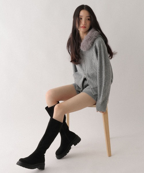 Heather（ヘザー）の「ケーブルニットコンパクトショートパンツ　643038（その他パンツ・レディース・アイボリー/グレー/ベージュ/ブラウン・FREE）」の11枚目の写真