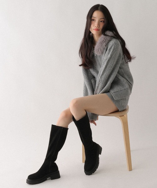 Heather（ヘザー）の「ケーブルニットコンパクトショートパンツ　643038（その他パンツ・レディース・アイボリー/グレー/ベージュ/ブラウン・FREE）」の12枚目の写真