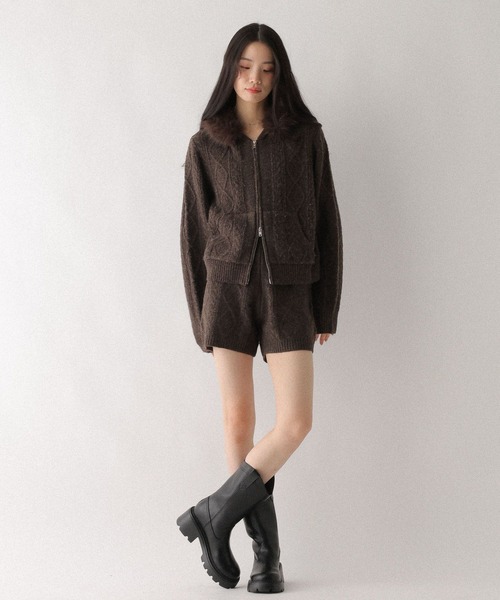 Heather（ヘザー）の「ケーブルニットコンパクトショートパンツ　643038（その他パンツ・レディース・アイボリー/グレー/ベージュ/ブラウン・FREE）」の15枚目の写真