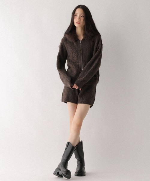 Heather（ヘザー）の「ケーブルニットコンパクトショートパンツ　643038（その他パンツ・レディース・アイボリー/グレー/ベージュ/ブラウン・FREE）」の16枚目の写真