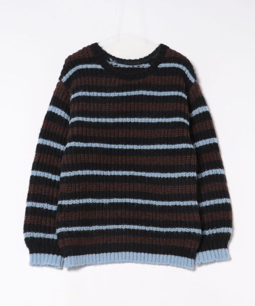 STYLEBLOCK（スタイルブロック）の「マルチカラーボーダーニットオーバーサイズプルオーバー（ニット/セーター・レディース・オレンジ/アイボリー/ブラック・M）」の8枚目の写真