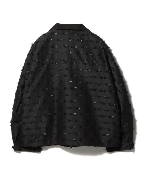 ESTNATION（エストネーション）の「ESTNATION / リボンカットジャガードブルゾン（ブルゾン・レディース・ホワイト/ブラック・FREE）」の7枚目の写真