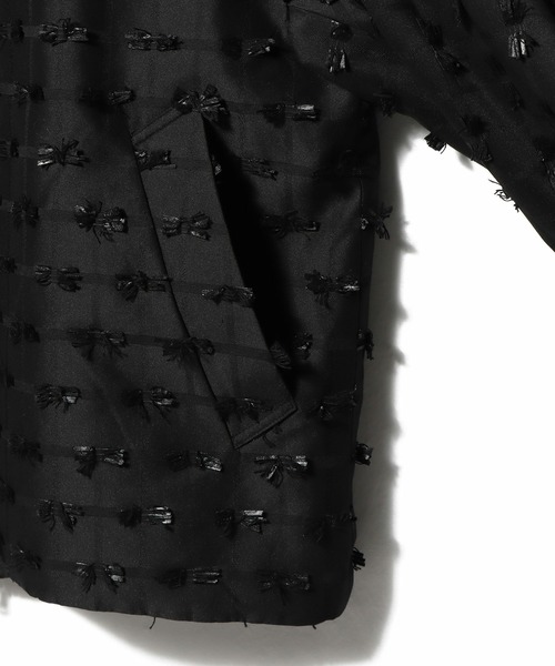 ESTNATION（エストネーション）の「ESTNATION / リボンカットジャガードブルゾン（ブルゾン・レディース・ホワイト/ブラック・FREE）」の10枚目の写真