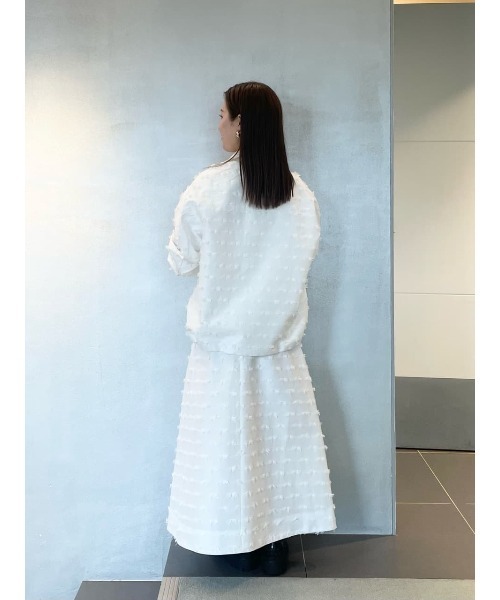 ESTNATION（エストネーション）の「ESTNATION / リボンカットジャガードブルゾン（ブルゾン・レディース・ホワイト/ブラック・FREE）」の18枚目の写真