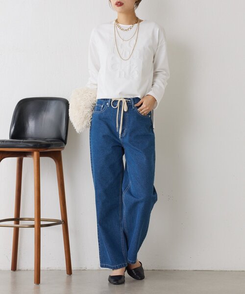 Jena espace merveilleux（ジェナ　エスパスメルヴェイユ）の「エンボスロゴカットソー（Tシャツ/カットソー・レディース・オフホワイト/グレー/チャコールグレー・FREE）」の20枚目の写真