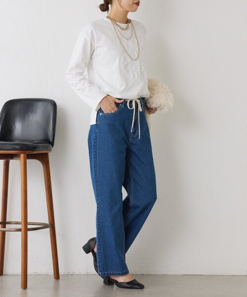 Jena espace merveilleux（ジェナ　エスパスメルヴェイユ）の「エンボスロゴカットソー（Tシャツ/カットソー・レディース・オフホワイト/グレー/チャコールグレー・FREE）」の21枚目の写真