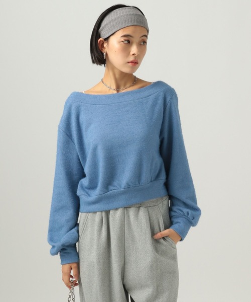 BAYFLOW（ベイフロー）の「[ワンショル仕様]ショートシャギープルオーバー（Tシャツ/カットソー・レディース・ブルー/グレー/ホワイト・FREE）」の3枚目の写真