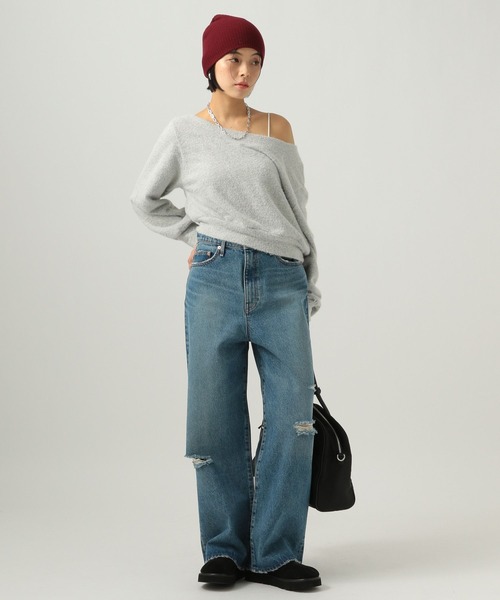 BAYFLOW（ベイフロー）の「[ワンショル仕様]ショートシャギープルオーバー（Tシャツ/カットソー・レディース・ブルー/グレー/ホワイト・FREE）」の7枚目の写真