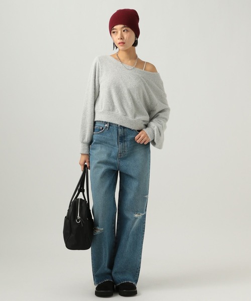 BAYFLOW（ベイフロー）の「[ワンショル仕様]ショートシャギープルオーバー（Tシャツ/カットソー・レディース・ブルー/グレー/ホワイト・FREE）」の8枚目の写真