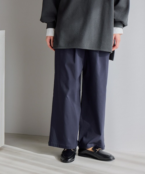 studio CLIP（スタディオクリップ）の「【WEB限定】楽ストレッチストレートパンツ《オケージョン2026SS》（スラックス・レディース・ネイビー/ブラック/ライトベージュ・MEDIUM/LARGE/ﾌﾘｰ(L)/PF）」の3枚目の写真