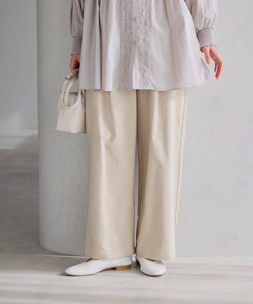 studio CLIP（スタディオクリップ）の「【WEB限定】楽ストレッチストレートパンツ《オケージョン2026SS》（スラックス・レディース・ネイビー/ブラック/ライトベージュ・MEDIUM/LARGE/ﾌﾘｰ(L)/PF）」の13枚目の写真