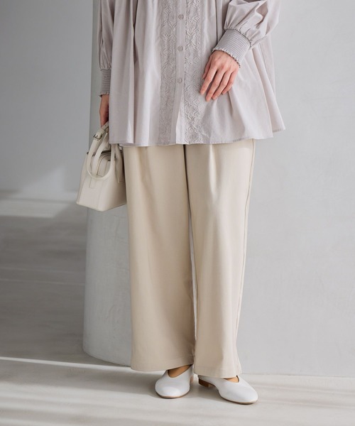 studio CLIP（スタディオクリップ）の「【WEB限定】楽ストレッチストレートパンツ《オケージョン2026SS》（スラックス・レディース・ネイビー/ブラック/ライトベージュ・MEDIUM/LARGE/ﾌﾘｰ(L)/PF）」の14枚目の写真