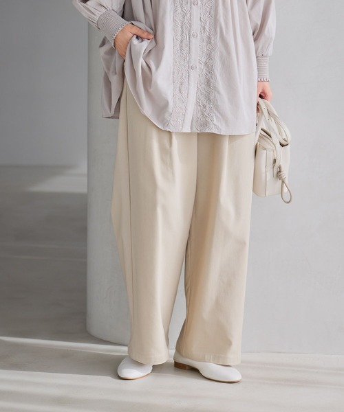 studio CLIP（スタディオクリップ）の「【WEB限定】楽ストレッチストレートパンツ《オケージョン2026SS》（スラックス・レディース・ネイビー/ブラック/ライトベージュ・MEDIUM/LARGE/ﾌﾘｰ(L)/PF）」の15枚目の写真