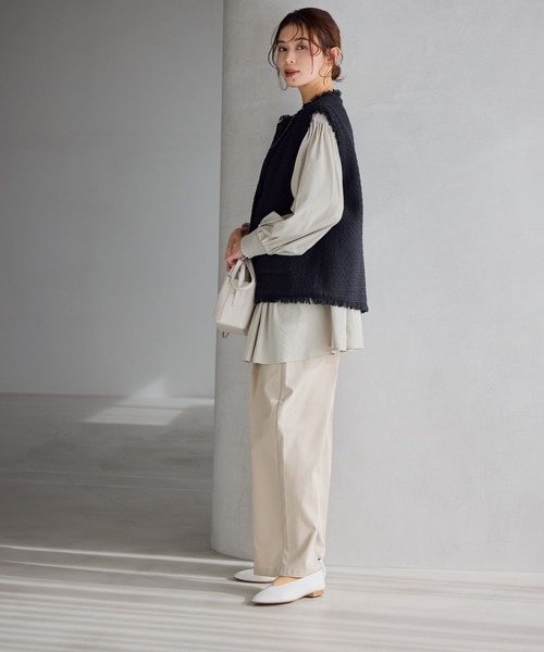 studio CLIP（スタディオクリップ）の「【WEB限定】楽ストレッチストレートパンツ《オケージョン2026SS》（スラックス・レディース・ネイビー/ブラック/ライトベージュ・MEDIUM/LARGE/ﾌﾘｰ(L)/PF）」の20枚目の写真