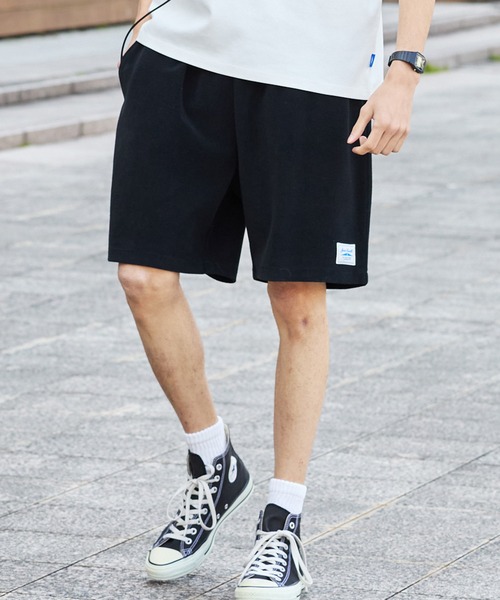 CONVERSE(コンバース)の「CONVERSE JACK PURCELL/コンバース ジャックパーセル ブランドロゴ パッチ パイル イージー ショートパンツ(その他パンツ・メンズ・グリーン/ネイビー/オートミール/オレンジ/ブラック/ブルー・M/L)」の2枚目の写真