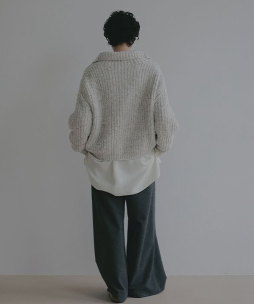 ETRE TOKYO(エトレトウキョウ)の「ブークレモールヤーンハイネックニットプルオーバー(ニット/セーター・レディース・ライトグレー/ライトベージュ・FREE)」の14枚目の写真