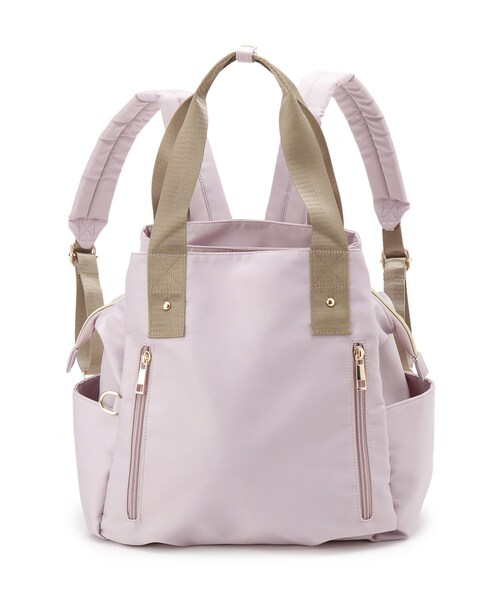 SHOO・LA・RUE（シューラルー）の「【撥水／2WAY】トートにもなる低反発ベルトの3層リュック（バックパック/リュック・レディース・ライトパープル/ベージュ/ブラック・00）」の13枚目の写真