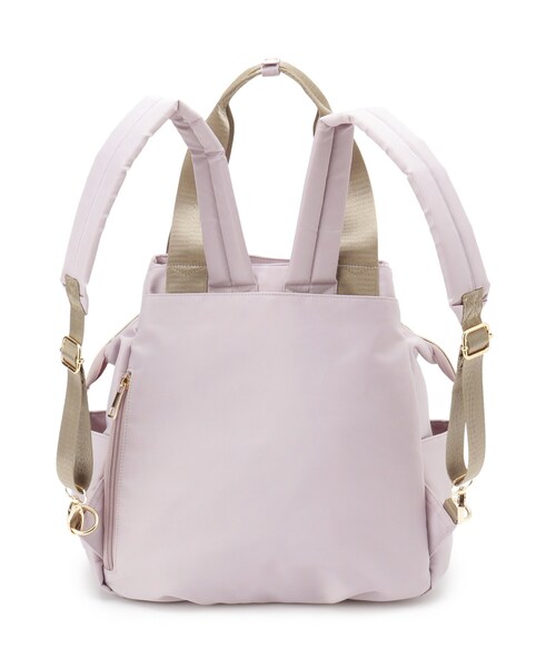 SHOO・LA・RUE（シューラルー）の「【撥水／2WAY】トートにもなる低反発ベルトの3層リュック（バックパック/リュック・レディース・ライトパープル/ベージュ/ブラック・00）」の15枚目の写真