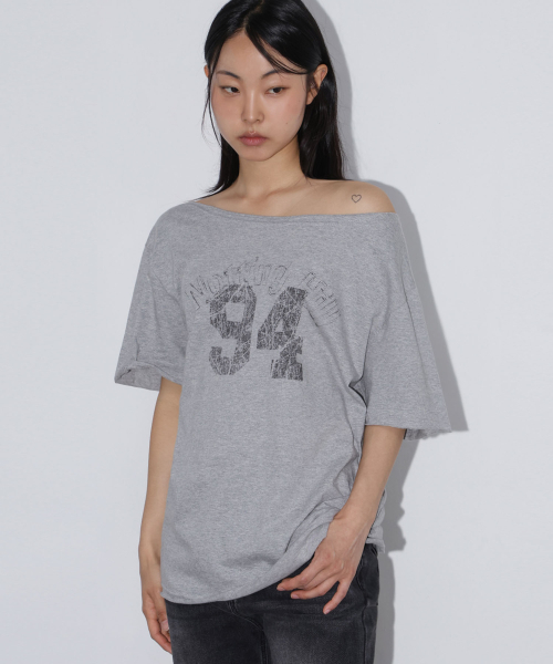 CHICKS(チックス)の「ノッティングヒルフェミニンワンショルダー半袖メランジ(Tシャツ/カットソー・レディース・その他・FREE)」の2枚目の写真