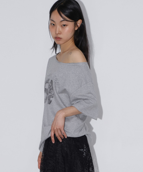 CHICKS(チックス)の「ノッティングヒルフェミニンワンショルダー半袖メランジ(Tシャツ/カットソー・レディース・その他・FREE)」の3枚目の写真