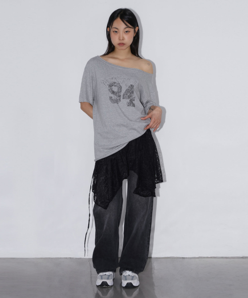 CHICKS(チックス)の「ノッティングヒルフェミニンワンショルダー半袖メランジ(Tシャツ/カットソー・レディース・その他・FREE)」の4枚目の写真