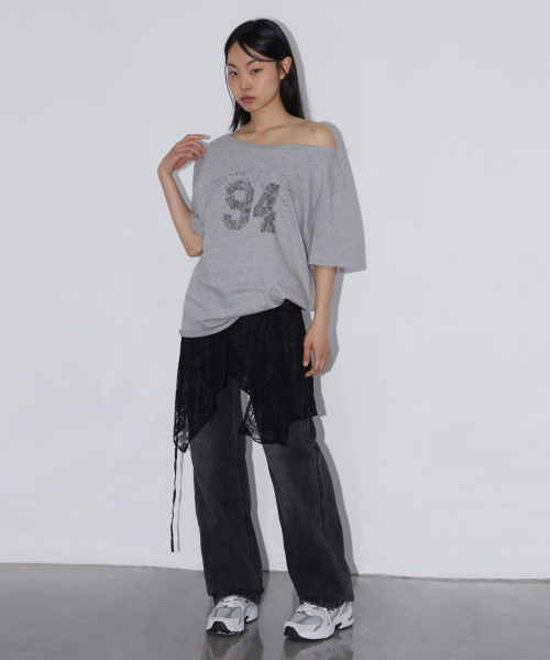 CHICKS(チックス)の「ノッティングヒルフェミニンワンショルダー半袖メランジ(Tシャツ/カットソー・レディース・その他・FREE)」の5枚目の写真